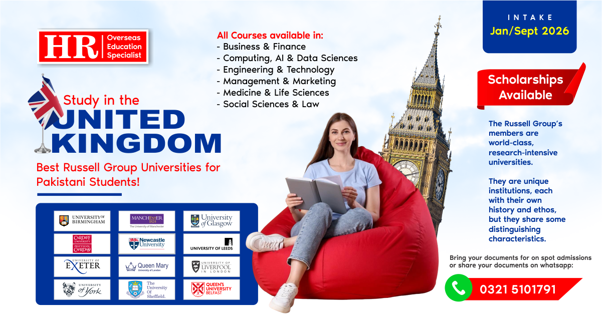 Best Russell Group Universities for Pakistani Students