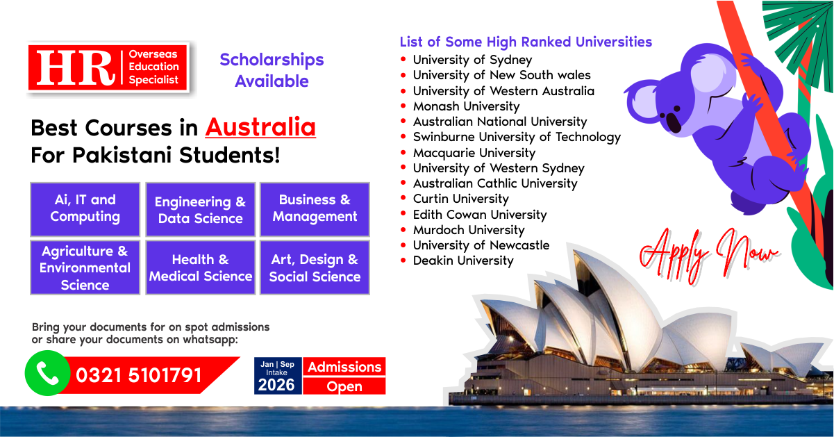 Best Courses in Australia for Pakistani Students
